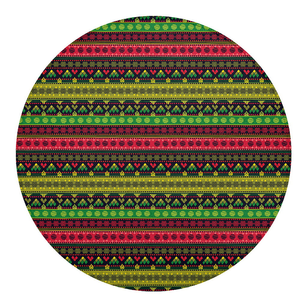 Native Indian Tribal Pattern Print Round Blanket