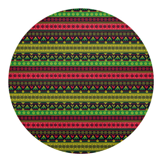 Native Indian Tribal Pattern Print Round Blanket