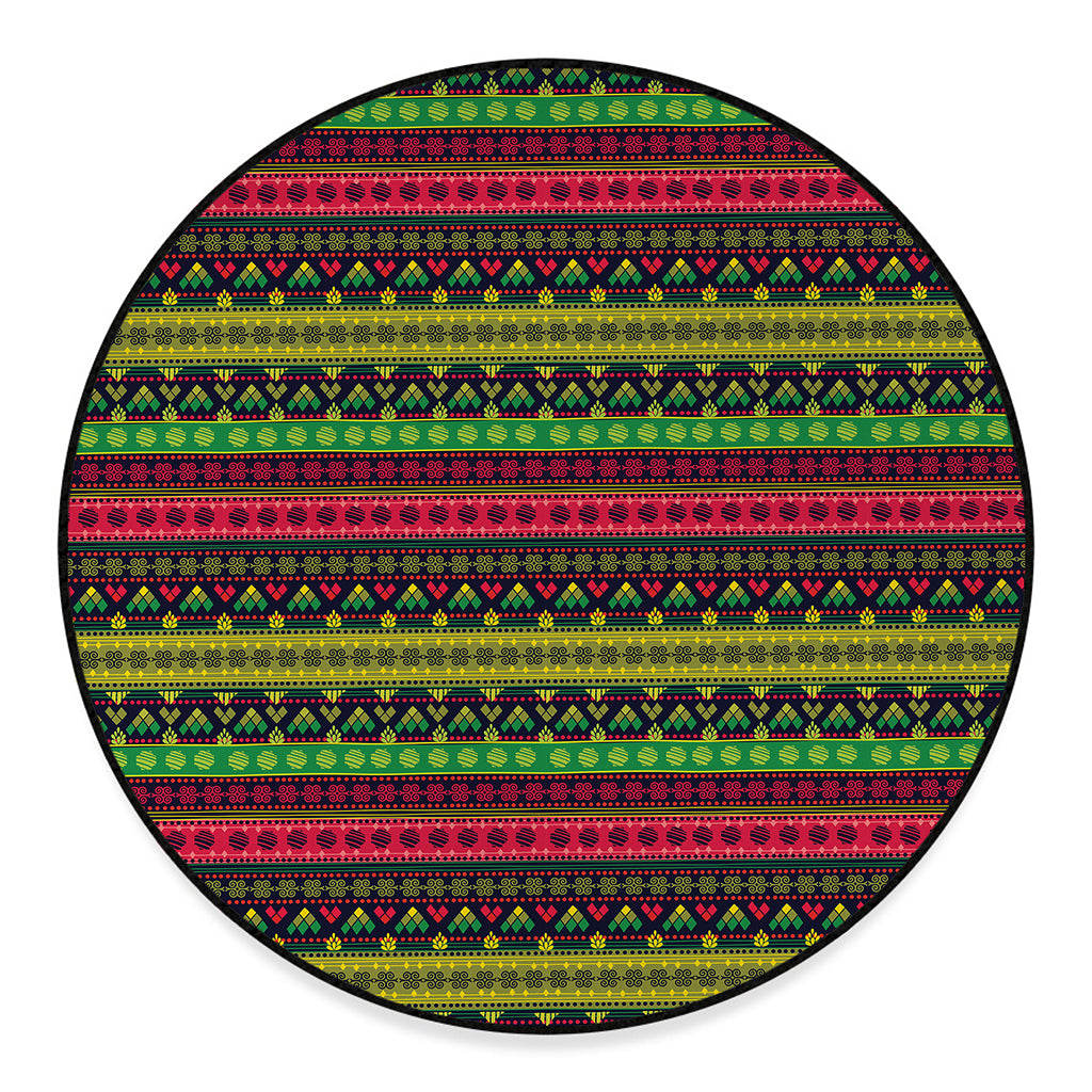 Native Indian Tribal Pattern Print Round Floor Mat