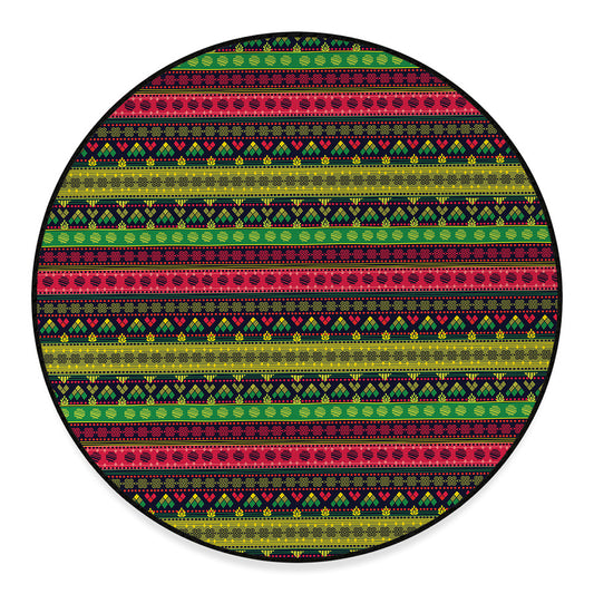 Native Indian Tribal Pattern Print Round Floor Mat