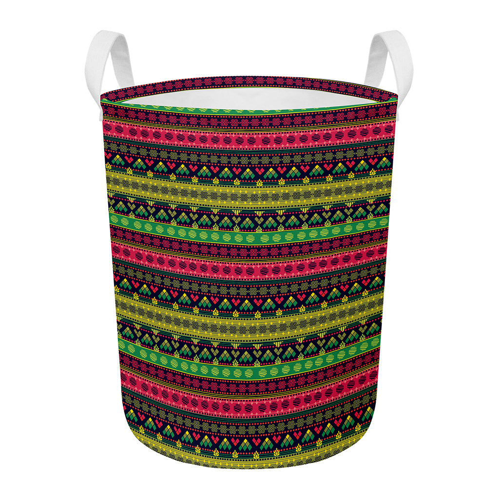 Native Indian Tribal Pattern Print Round Laundry Basket