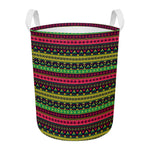 Native Indian Tribal Pattern Print Round Laundry Basket
