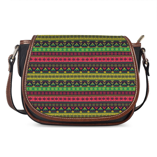 Native Indian Tribal Pattern Print Saddle Bag