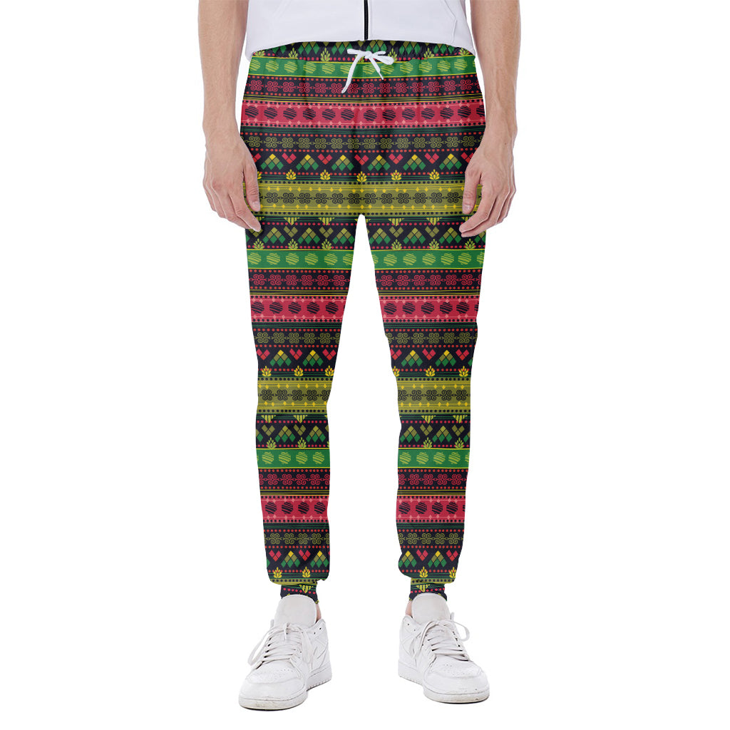 Native Indian Tribal Pattern Print Scuba Joggers