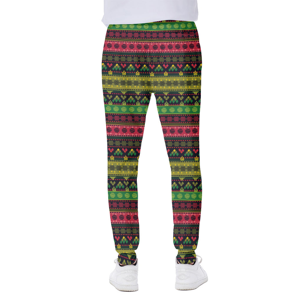 Native Indian Tribal Pattern Print Scuba Joggers