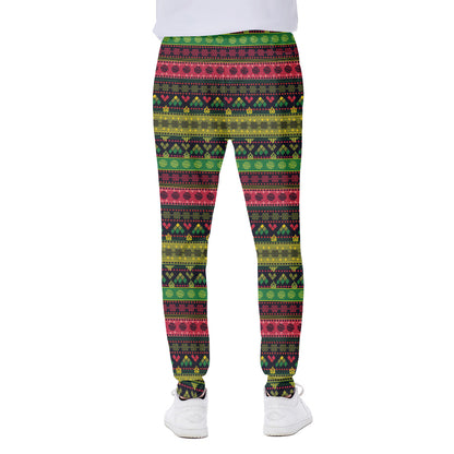 Native Indian Tribal Pattern Print Scuba Joggers