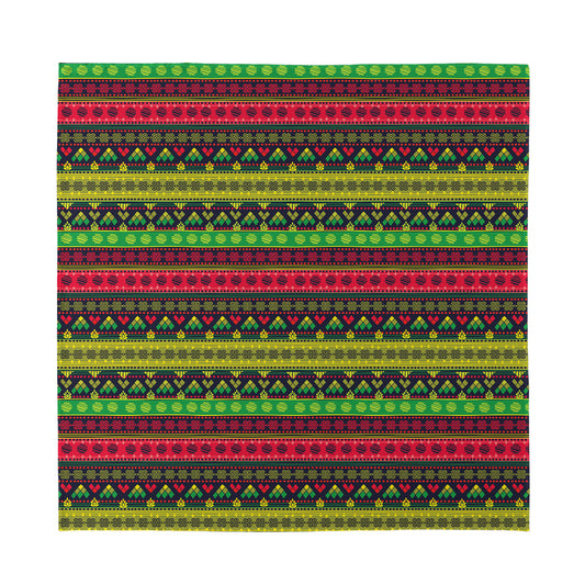 Native Indian Tribal Pattern Print Silk Bandana