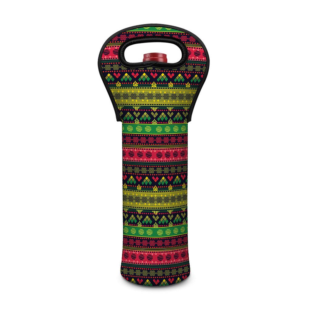 Native Indian Tribal Pattern Print Single Neoprene Wine Tote