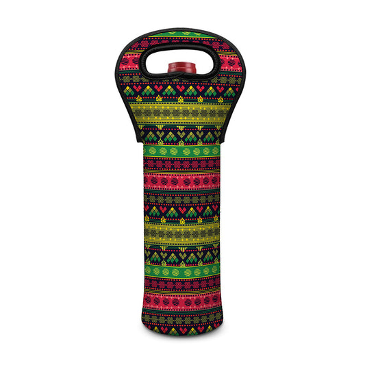 Native Indian Tribal Pattern Print Single Neoprene Wine Tote