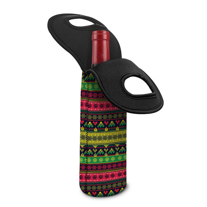 Native Indian Tribal Pattern Print Single Neoprene Wine Tote