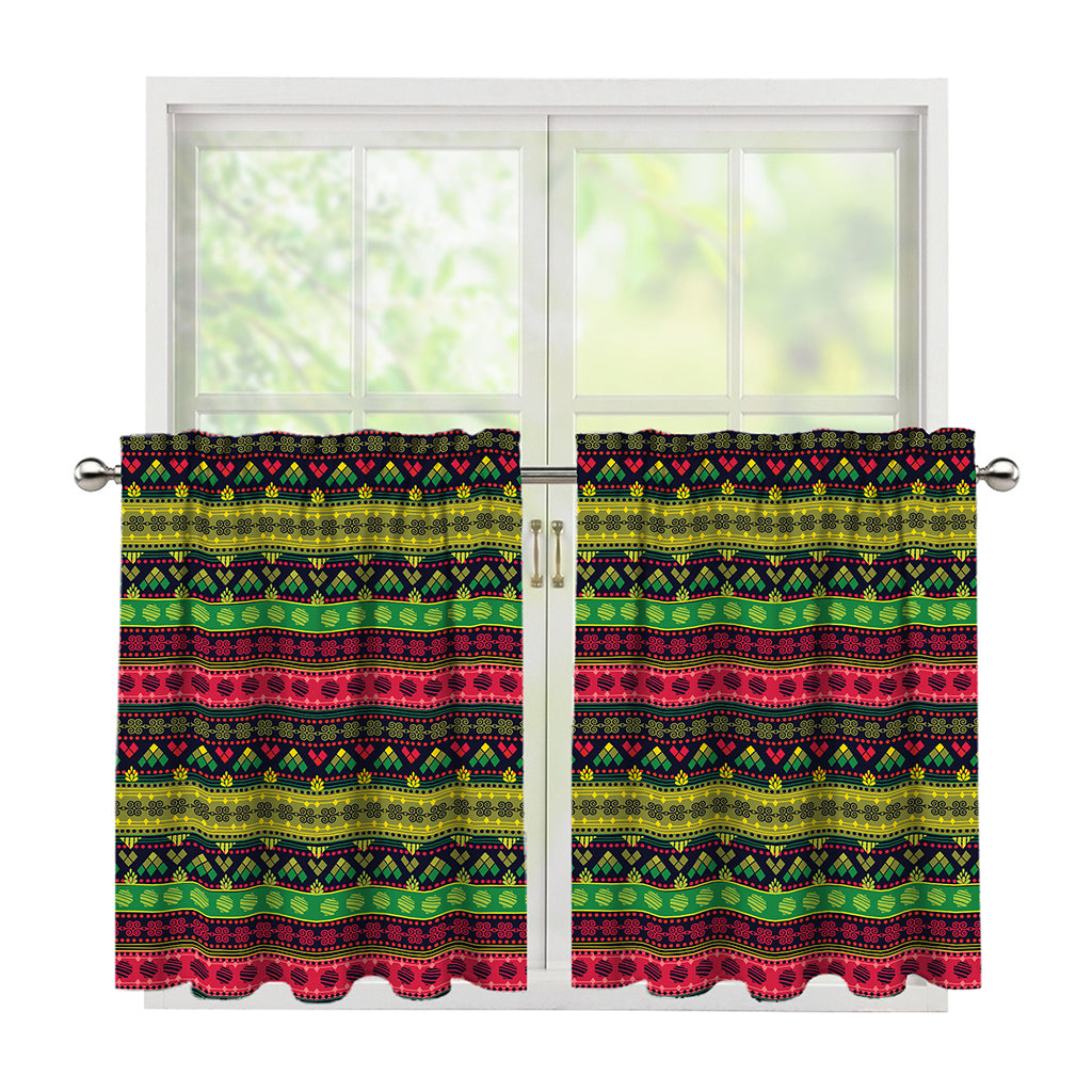Native Indian Tribal Pattern Print Tier Curtains