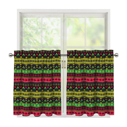 Native Indian Tribal Pattern Print Tier Curtains