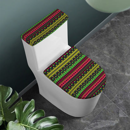 Native Indian Tribal Pattern Print Toilet Lid And Tank Cover Set