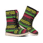 Native Indian Tribal Pattern Print Winter Boots