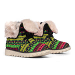 Native Indian Tribal Pattern Print Winter Boots