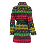 Native Indian Tribal Pattern Print Women's Bathrobe