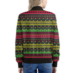 Native Indian Tribal Pattern Print Women's Bomber Jacket