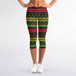 Native Indian Tribal Pattern Print Women's Capri Leggings