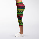 Native Indian Tribal Pattern Print Women's Capri Leggings