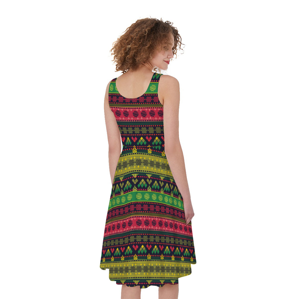 Native Indian Tribal Pattern Print Women's Sleeveless Dress