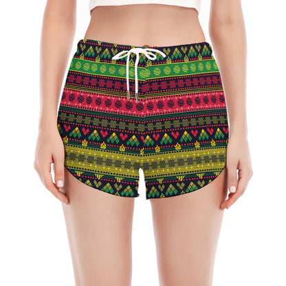 Native Indian Tribal Pattern Print Women's Split Running Shorts