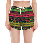 Native Indian Tribal Pattern Print Women's Split Running Shorts