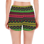 Native Indian Tribal Pattern Print Women's Split Running Shorts