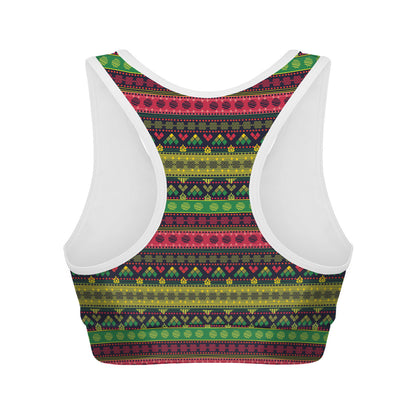 Native Indian Tribal Pattern Print Women's Sports Bra