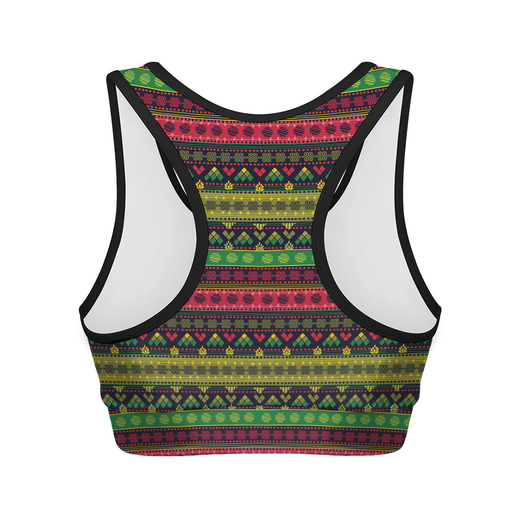 Native Indian Tribal Pattern Print Women's Sports Bra