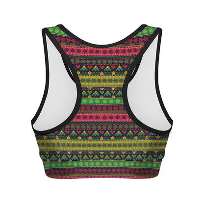 Native Indian Tribal Pattern Print Women's Sports Bra