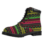 Native Indian Tribal Pattern Print Work Boots