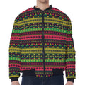 Native Indian Tribal Pattern Print Zip Sleeve Bomber Jacket