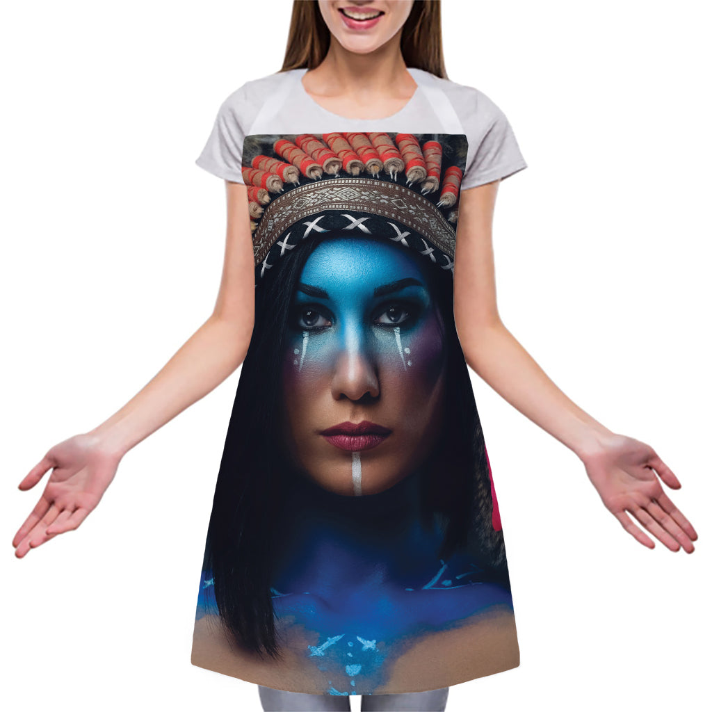 Native Indian Woman Portrait Print Adjustable Apron