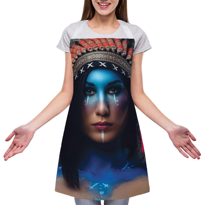Native Indian Woman Portrait Print Adjustable Apron