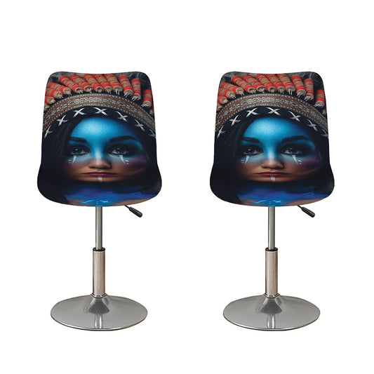 Native Indian Woman Portrait Print Bar Stool Covers