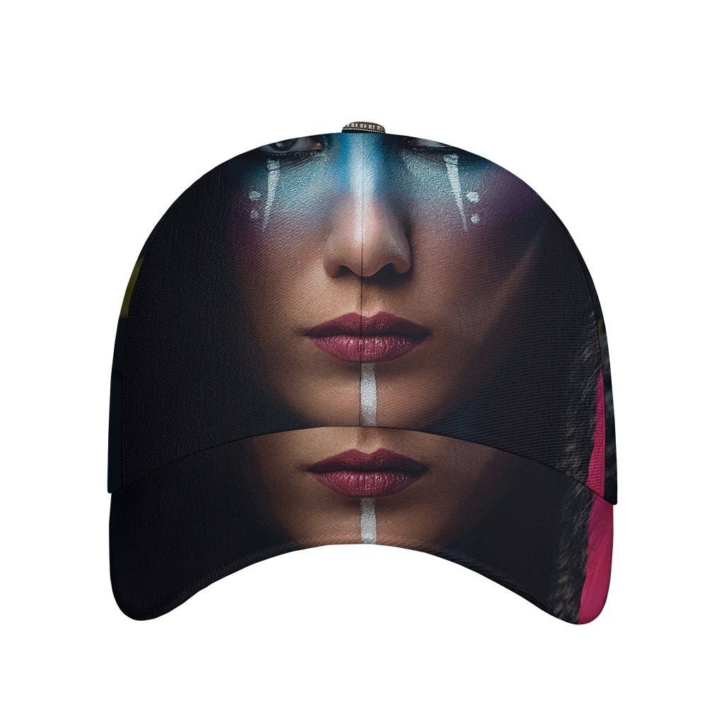 Native Indian Woman Portrait Print Baseball Cap