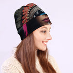 Native Indian Woman Portrait Print Beanie