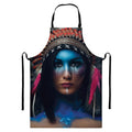 Native Indian Woman Portrait Print Bib Apron With Pocket