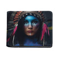 Native Indian Woman Portrait Print Bifold Wallet
