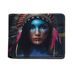 Native Indian Woman Portrait Print Bifold Wallet