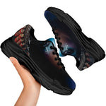 Native Indian Woman Portrait Print Black Chunky Shoes