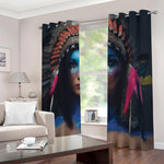 Native Indian Woman Portrait Print Blackout Grommet Curtains