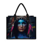 Native Indian Woman Portrait Print Canvas Tote Bag