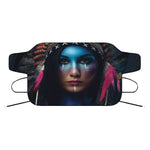 Native Indian Woman Portrait Print Car Windshield Snow Cover