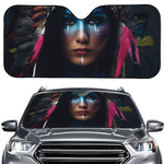 Native Indian Woman Portrait Print Car Windshield Sun Shade