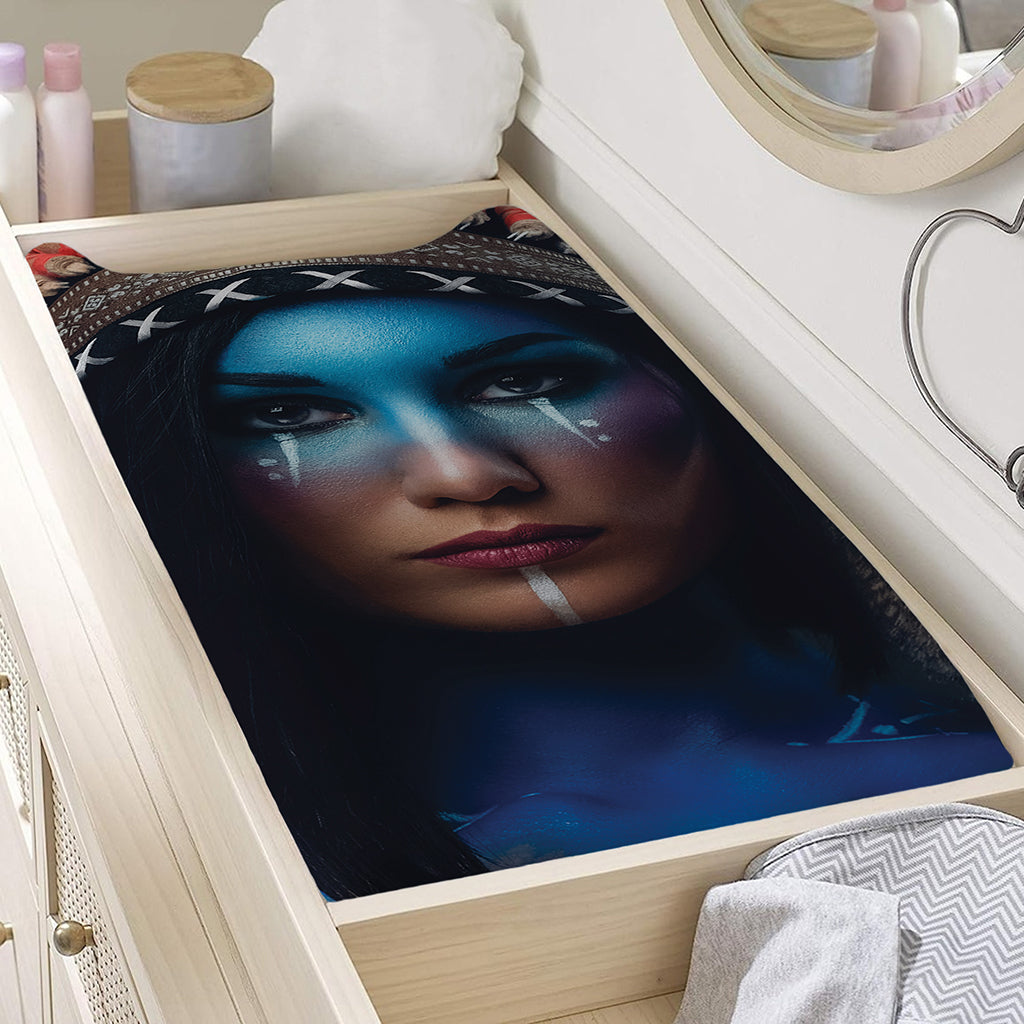 Native Indian Woman Portrait Print Changing Pad Cover