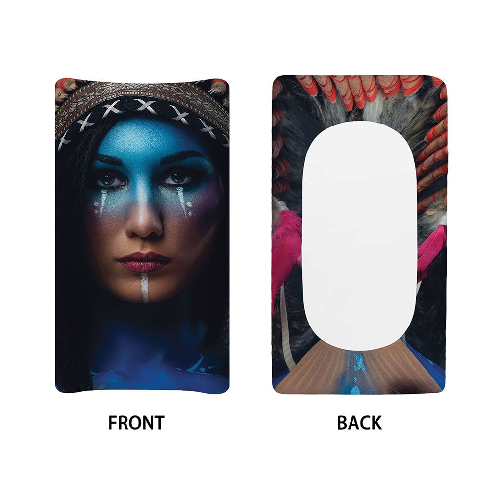 Native Indian Woman Portrait Print Changing Pad Cover
