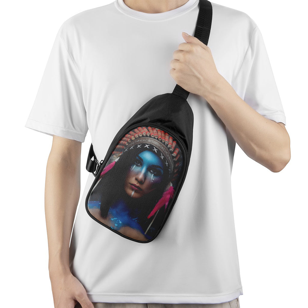 Native Indian Woman Portrait Print Chest Bag