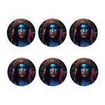 Native Indian Woman Portrait Print Coaster Set