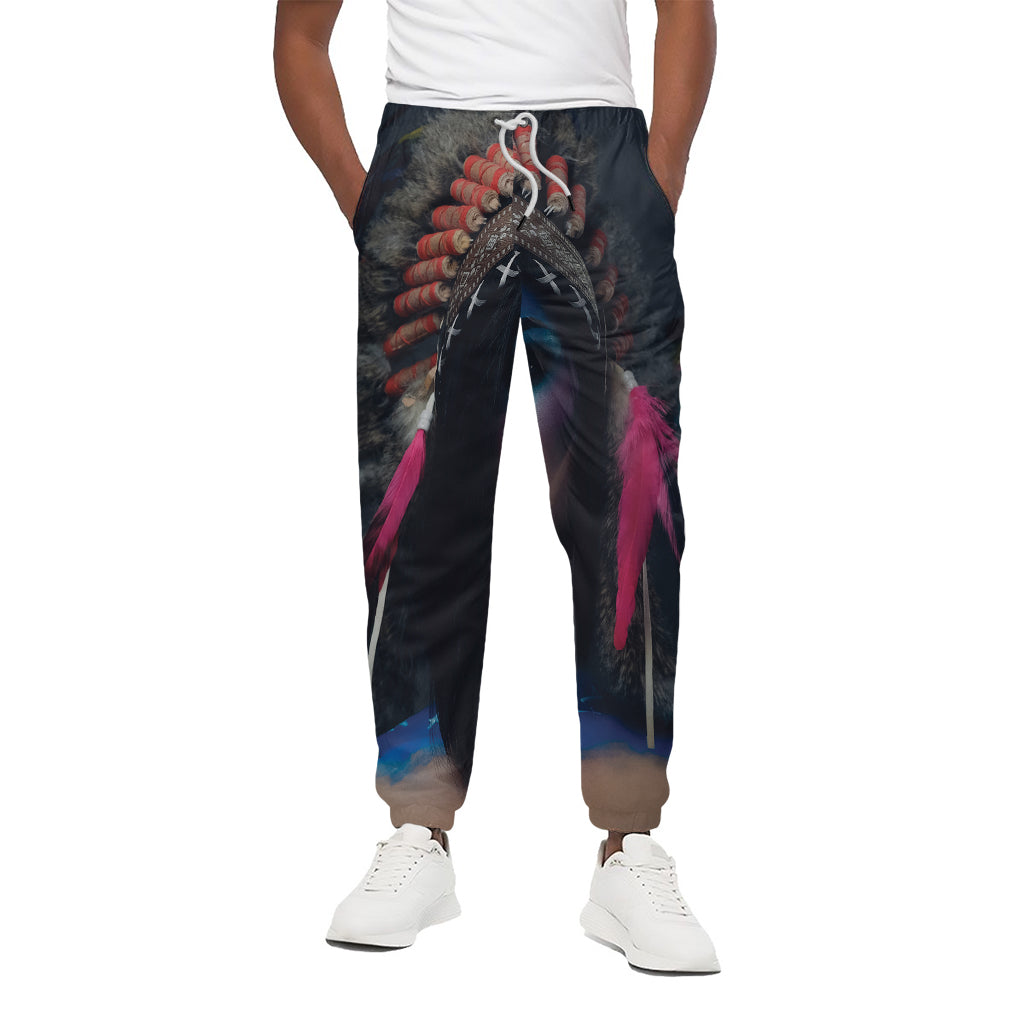 Native Indian Woman Portrait Print Cotton Pants